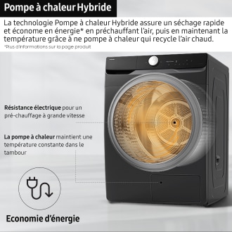 Sèche-linge OptimalDry 9kg Noir