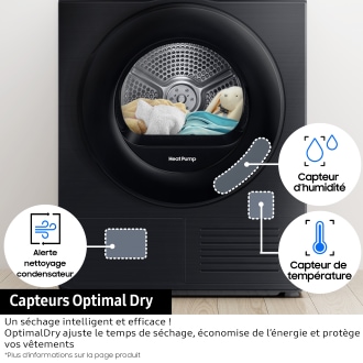 Sèche-linge OptimalDry 9kg Blanc