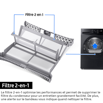 Sèche-linge OptimalDry 9kg Blanc