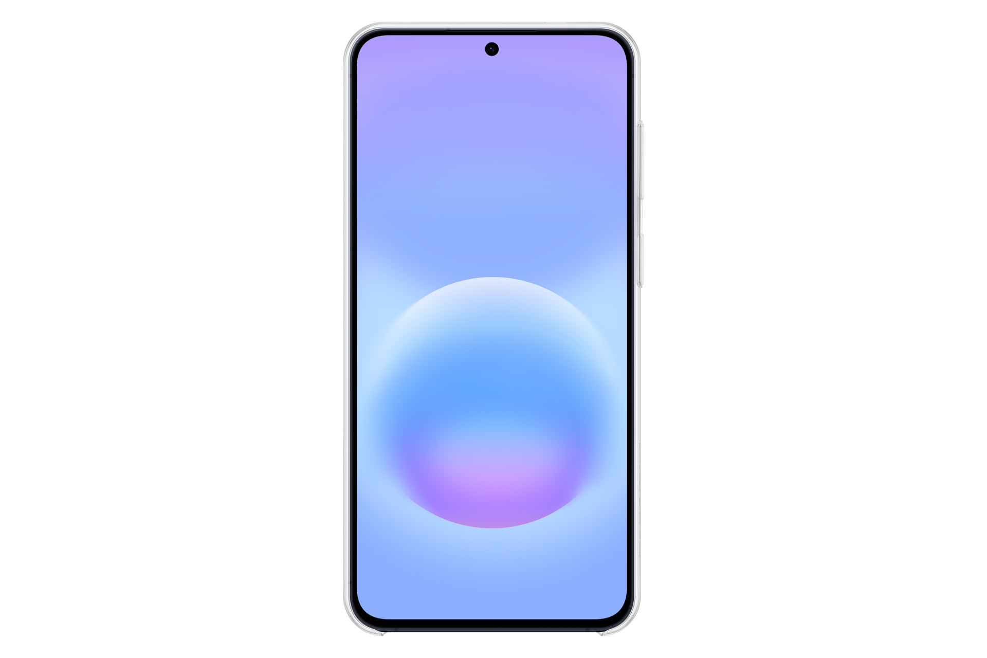 Coque transparente Samsung Galaxy pour Galaxy A57 5G vue de face avec un smartphone professionnel A57