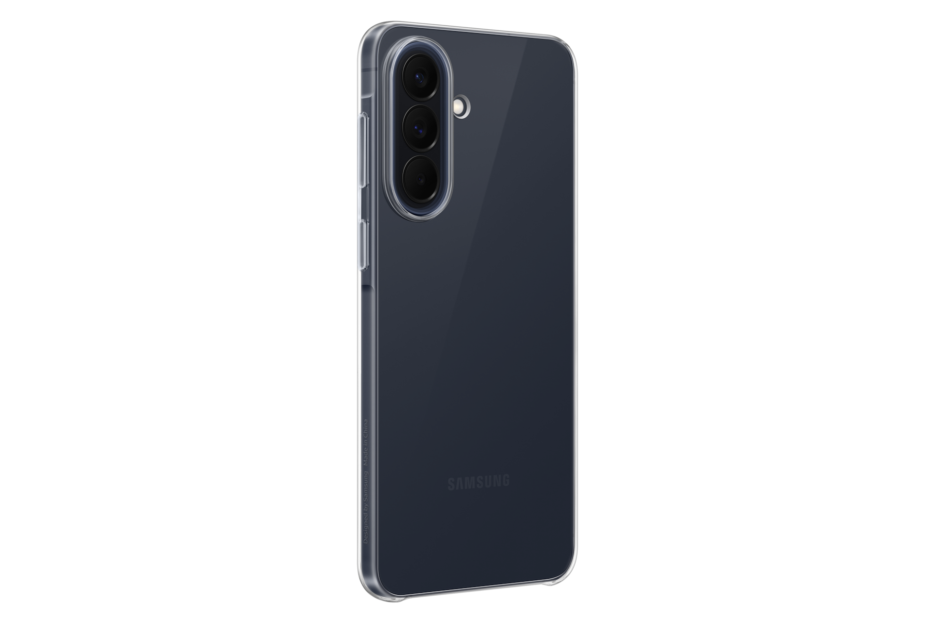 Coque transparente Samsung Galaxy pour Galaxy A57 5G vue de côté dos avec un smartphone professionnel A57
