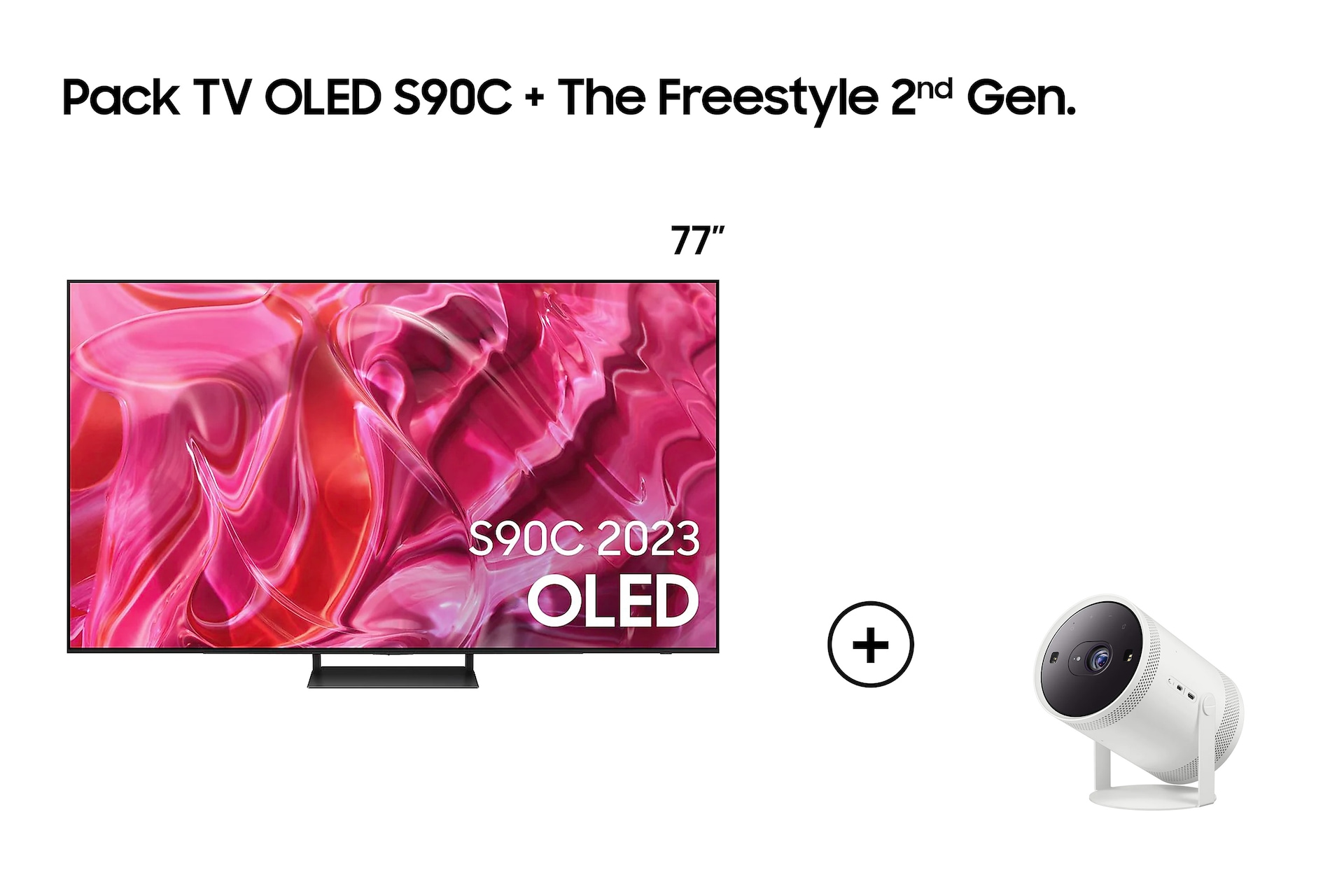 Pack TV OLED 77'' S90C + Projecteur The Freestyle 2nd Gen Samsung FR