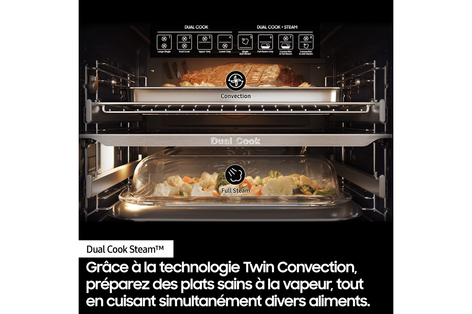 Pack Four Série 4 Dual Cook + Lave-vaisselle Encastrable Classe D 60 cm 14 couverts Noir et blanc