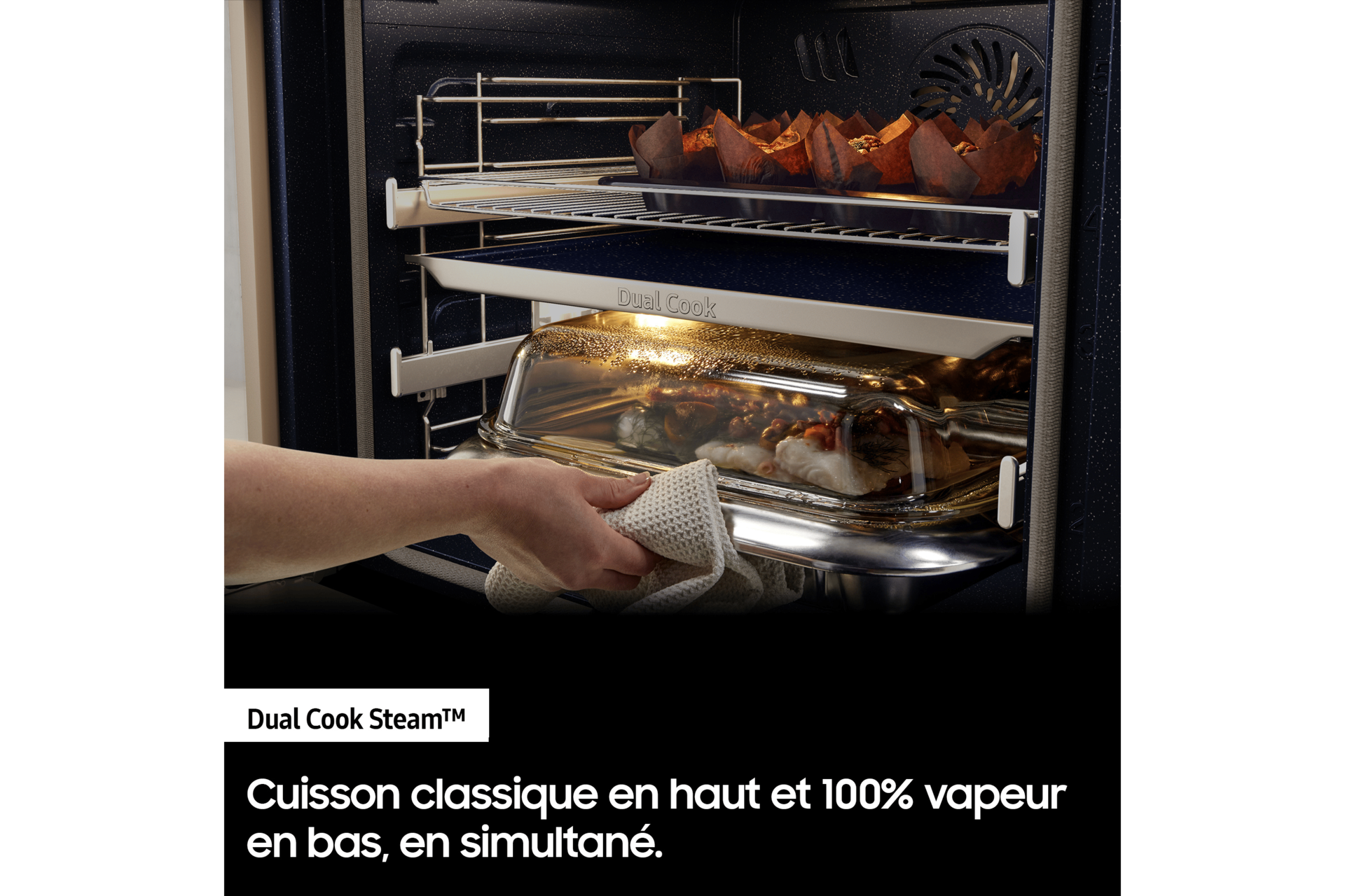 Pack Four Série 4 Dual Cook + Lave-vaisselle Encastrable Classe D 60 cm 14 couverts Noir et blanc