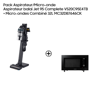 Pack Jet 95 Complete Aspirateur balai + Micro-ondes combiné 32L Noir