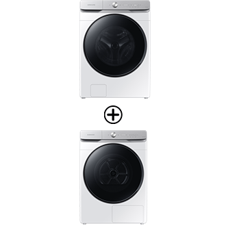 Lave-linge Ecobubble 20kg + Sèche-linge OptimalDry 16kg Blanc