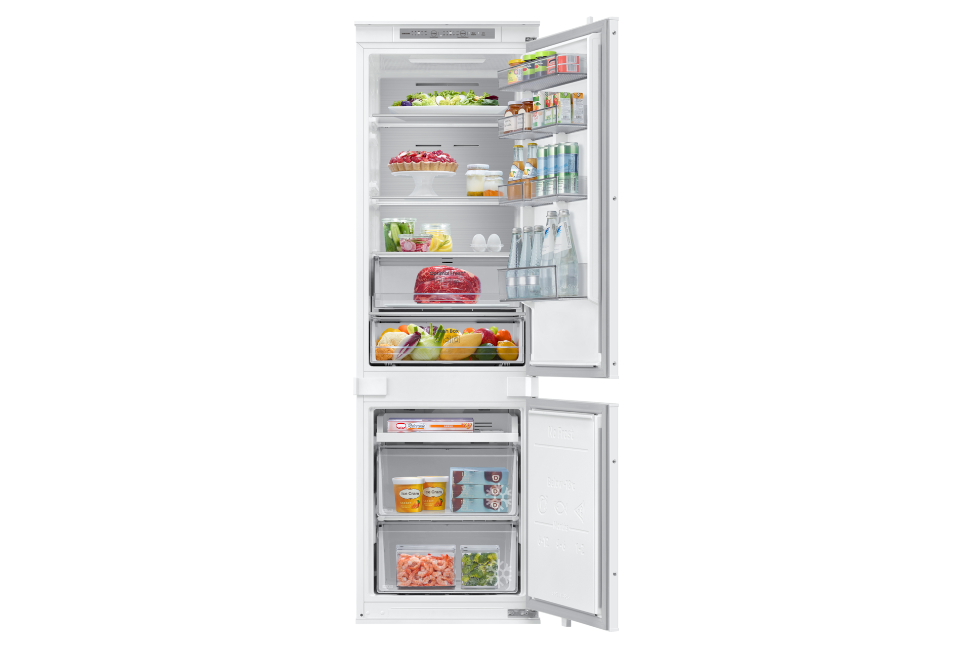 Pack Lave-linge Ecobubble 11kg + Refrigerateur combine encastrable - E Phantom Black