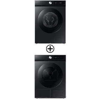 Lave-linge Ecobubble 9kg + Sèche-linge OptimalDry 9kg Phantom Black
