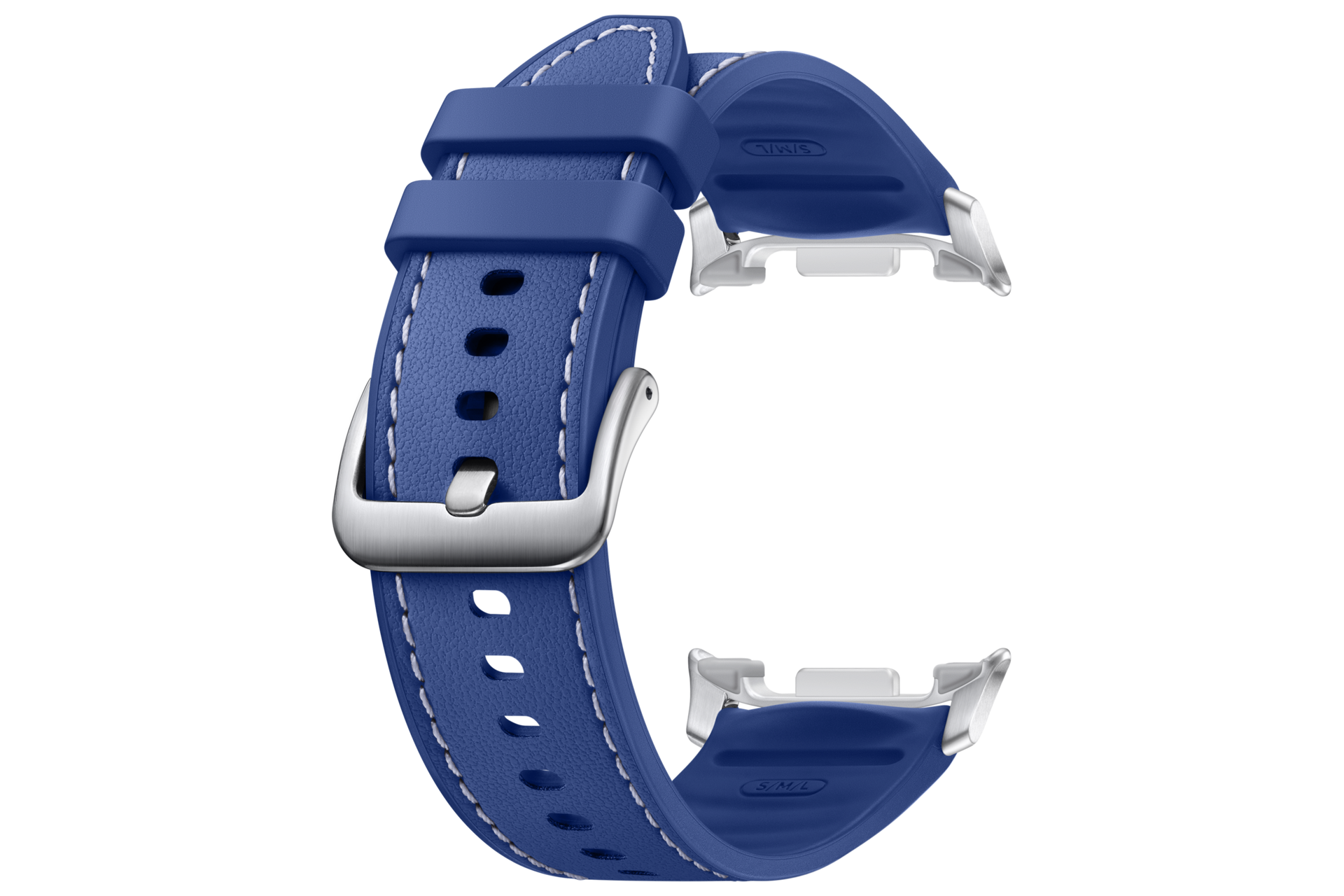 Vue attachée de face du bracelet hybride premium pour Galaxy Watch8 Series Bleu Nuit