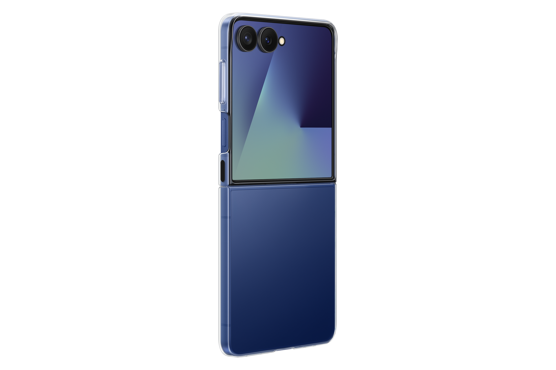 Face dépliée vue de droite vide de la coque transparente pour Galaxy Z Flip7 