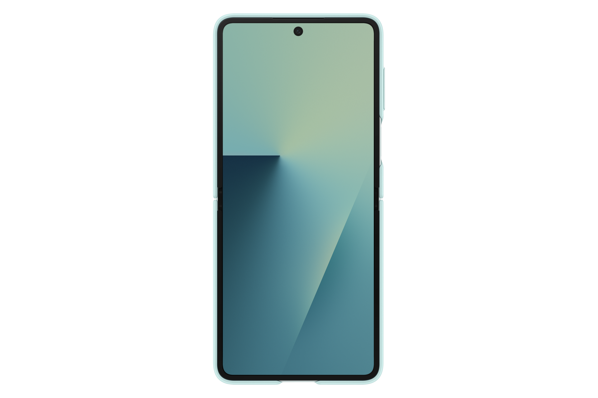 Face ouverte de la coque silicone avec anneau pour Galaxy Z Flip7 Vert deau