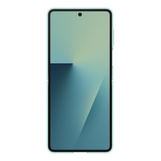 Face ouverte de la coque silicone avec anneau pour Galaxy Z Flip7 Vert deau