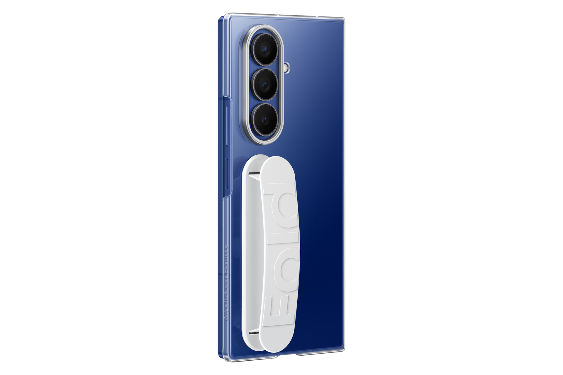 Profil gauche fermé de la coque transparente avec lanière pour Galaxy Z Fold7 