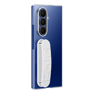 Profil gauche fermé de la coque transparente avec lanière pour Galaxy Z Fold7 