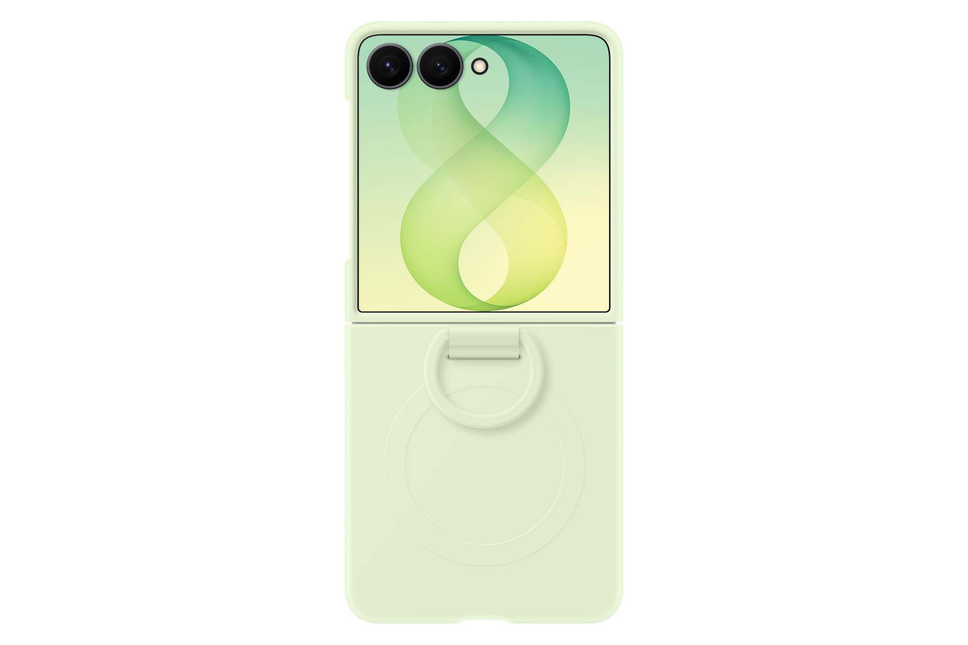 Coque magnétique en silicone avec anneau pour Galaxy Z Flip8 Front2 Mint 