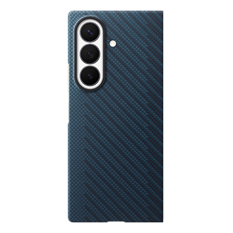 Coque magnétique en fibre de carbone (+ film de protection anti-reflets) pour Galaxy Z Fold8 Ultra Front3 Blue 