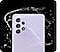 Galaxy A52s 5G violet, vu de l'arrière avec des éclaboussures d'eau autour de lui.