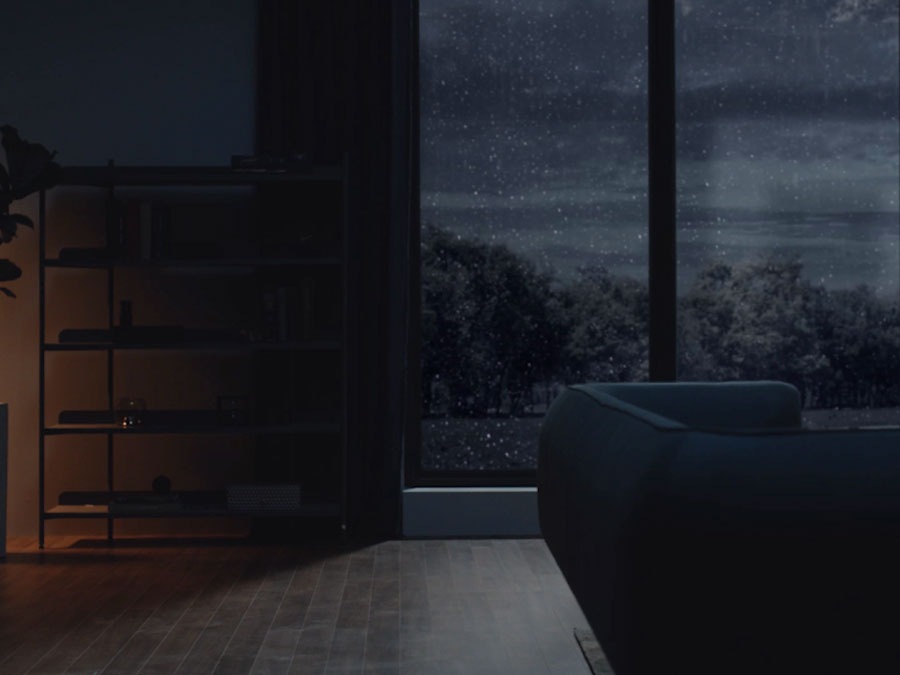 O modo ambiente mais ajusta a imagem na tela para combinar com o ambiente da sala e a iluminação