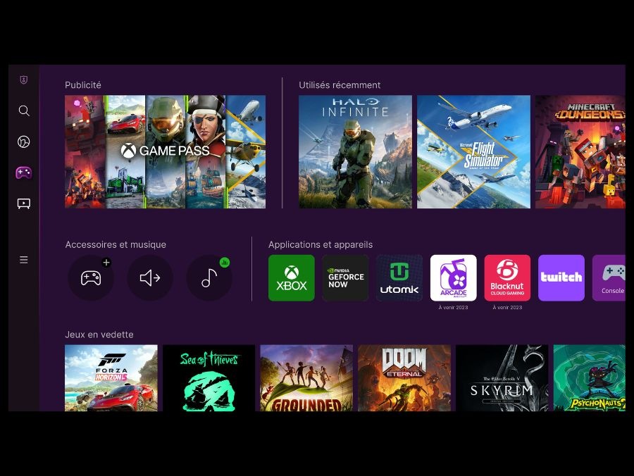 Gaming Hub UI este afișat