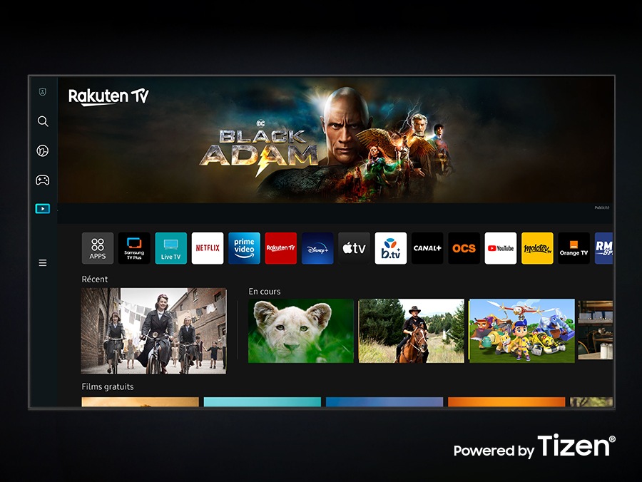 The New Smart Hub Ui Powered by Tizen is Displayed to Show A Wide Variety of Ott Services and Content Being Serviced