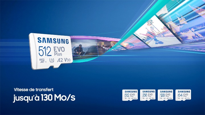 La carte microSD Samsung EVO Select 512 Go, une carte mémoire performante  et polyvalente, à seulement 27,99 € sur