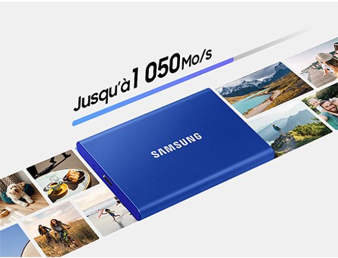 SSD EXTERNO SAMSUNG 2TB T7 USB3.2 AZUL - miniatura 4