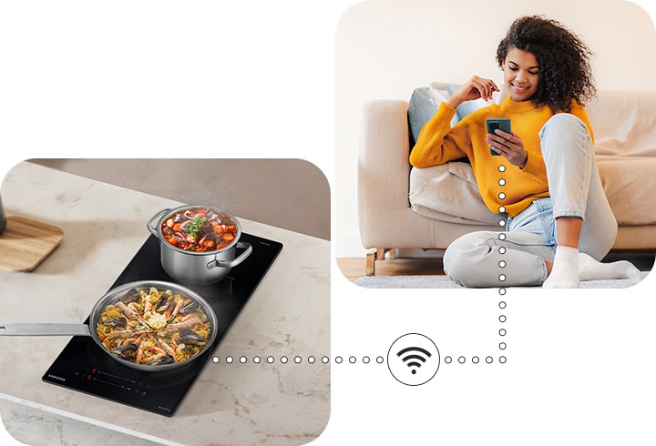 Table à induction Domino 2 foyers Noir - NZ32BG2005FKU1 | Samsung FR