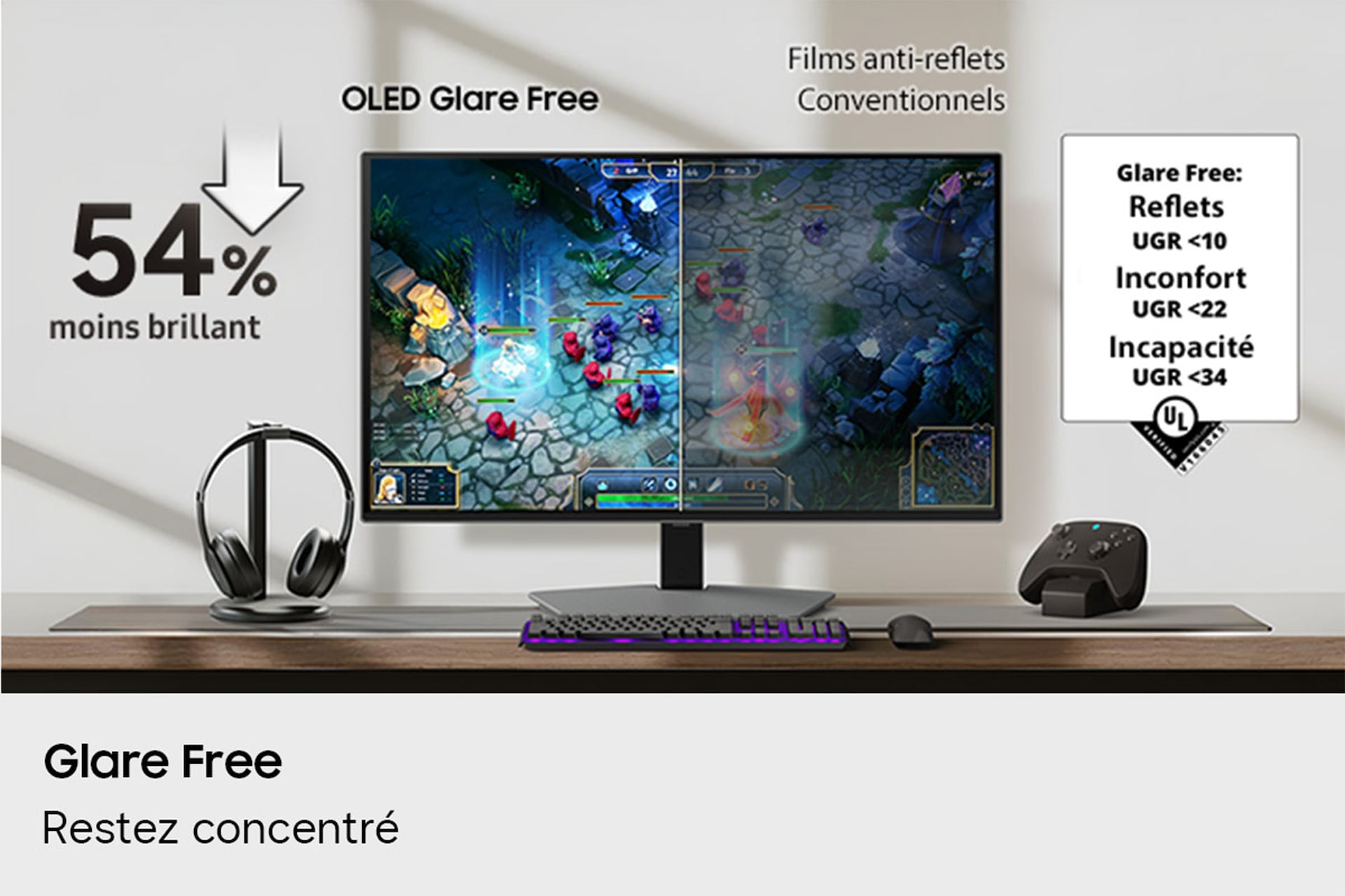 Ecran Gaming Odyssey OLED G8 G80SH 27" 4K 240Hz Argenté