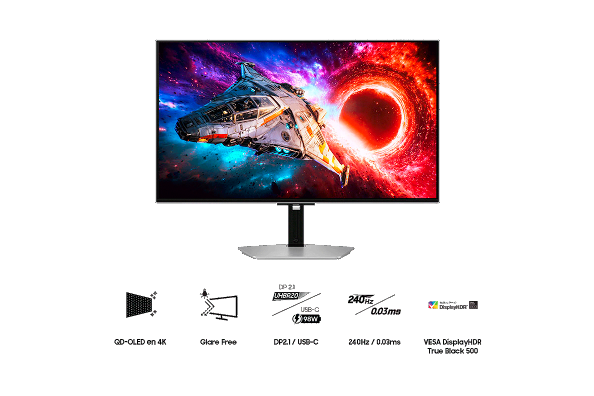 Ecran Gaming Odyssey OLED G8 G80SH 27" 4K 240Hz Argenté