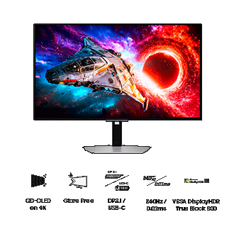 Ecran Gaming Odyssey OLED G8 G80SH 27" 4K 240Hz Argenté