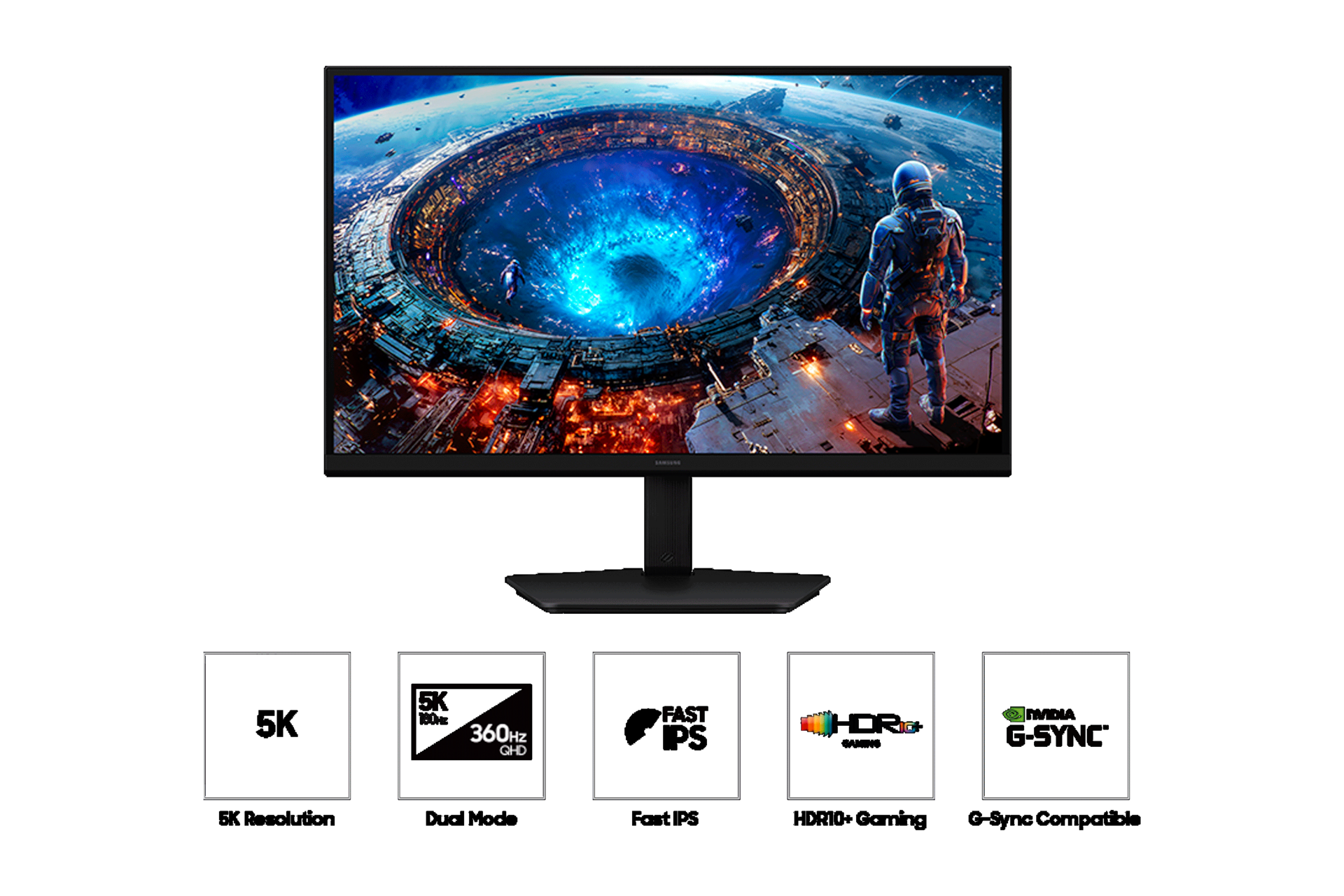   Écran Gaming Samsung Odyssey G8 – Dual Mode G80HF 5K 180Hz / QHD 360Hz Noir