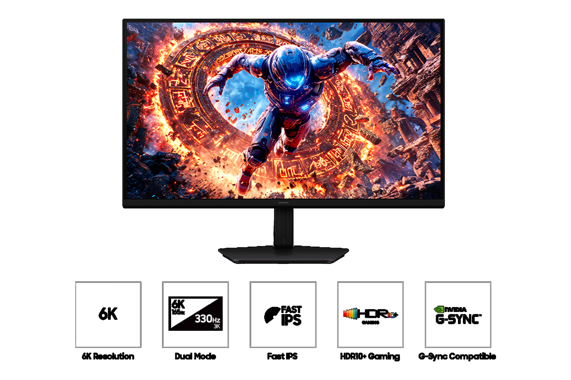 32’’ Ecran Gaming Odyssey G8 G80HS Dual Mode 6K 165Hz / 3K 330Hz Noir