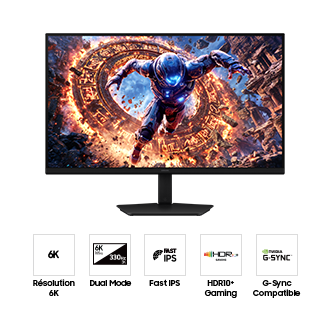 32’’ Ecran Gaming Odyssey G8 G80HS Dual Mode 6K 165Hz / 3K 330Hz Noir