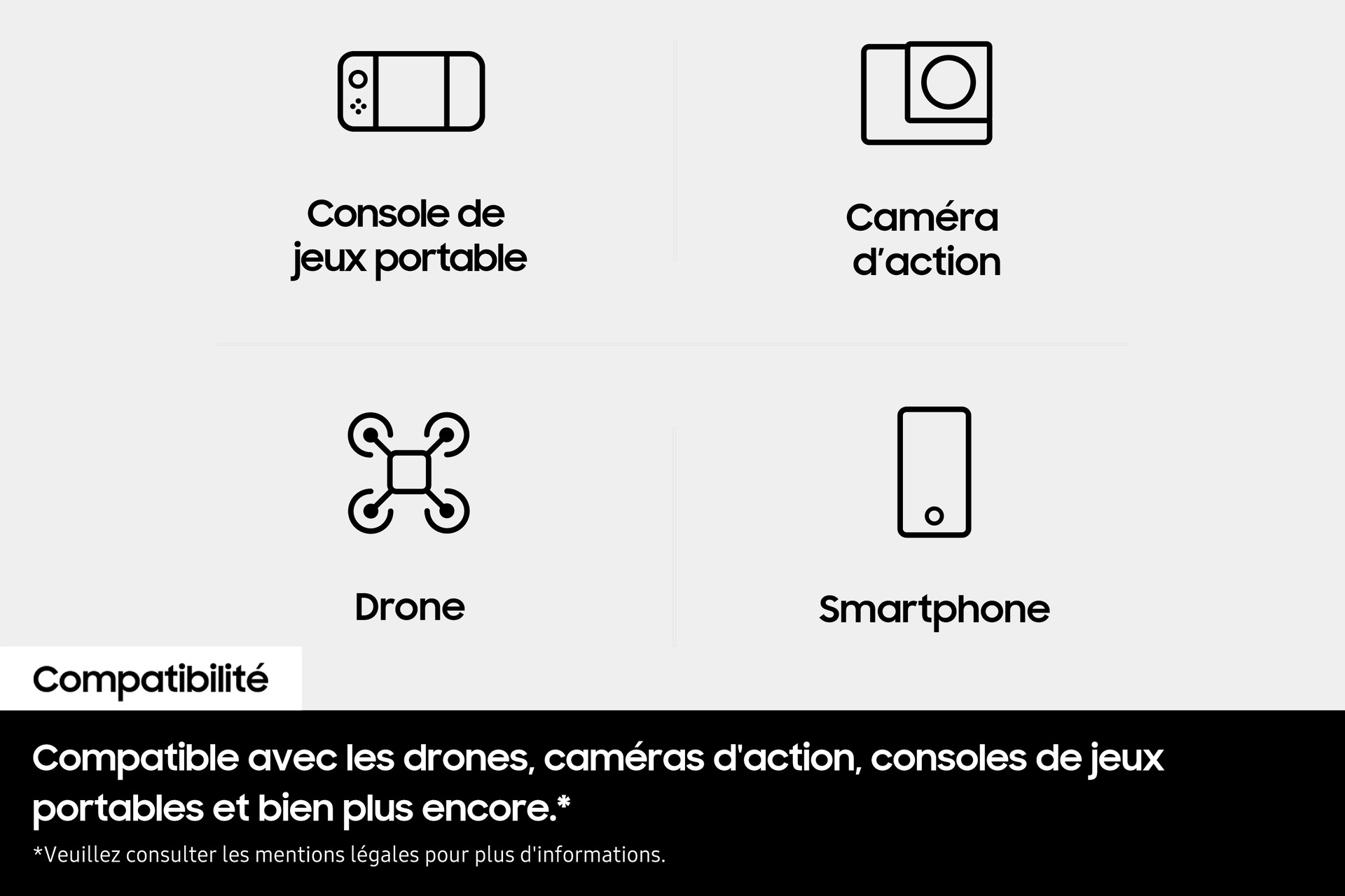 Carte microSD T9 128 Go avec lecteur USB Noir