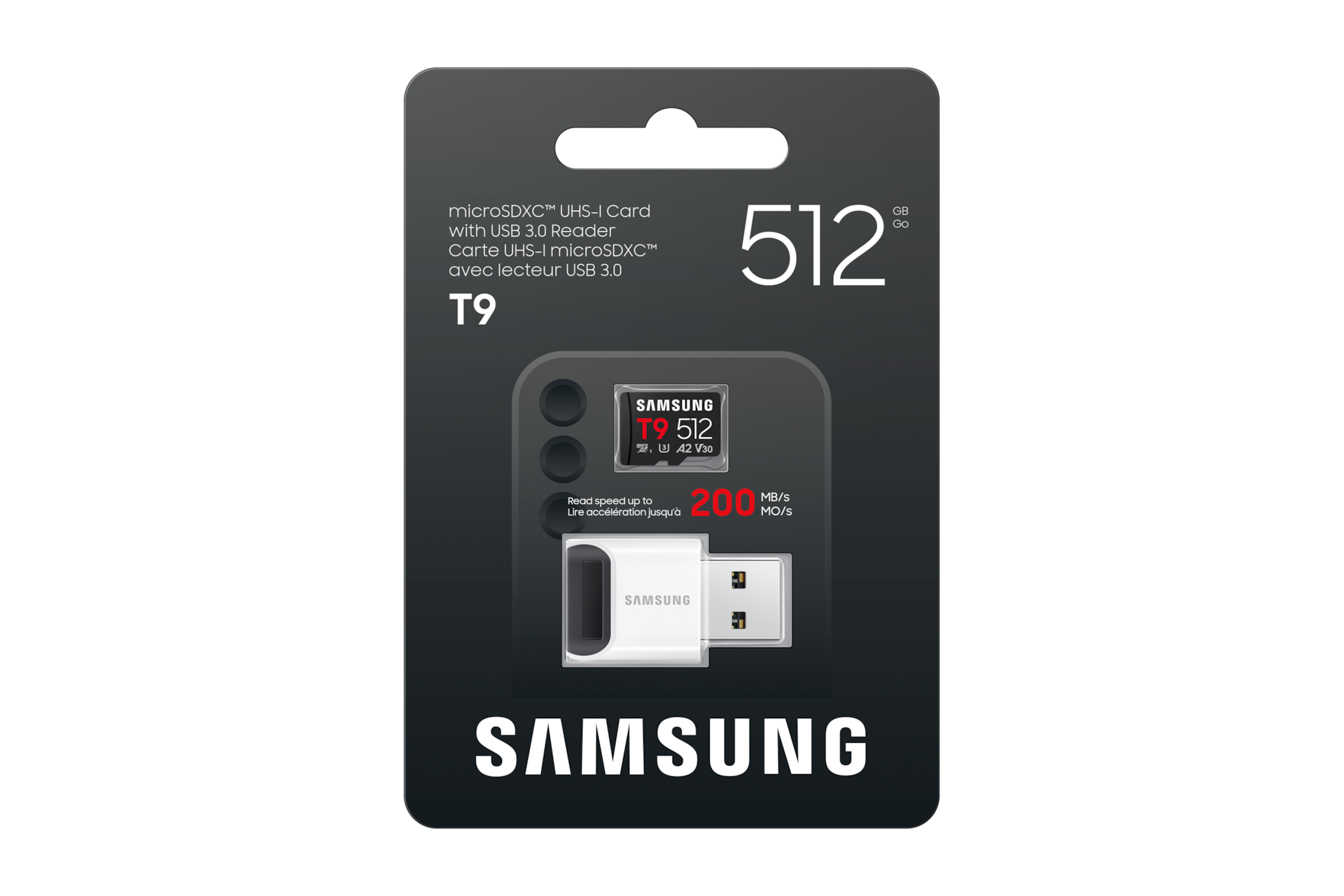 Carte microSD T9 128 Go avec lecteur USB Front-PKG Black 