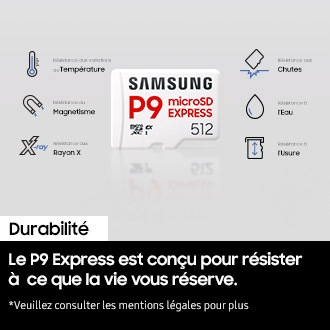 Carte microSD P9 Express 256 Go Blanc