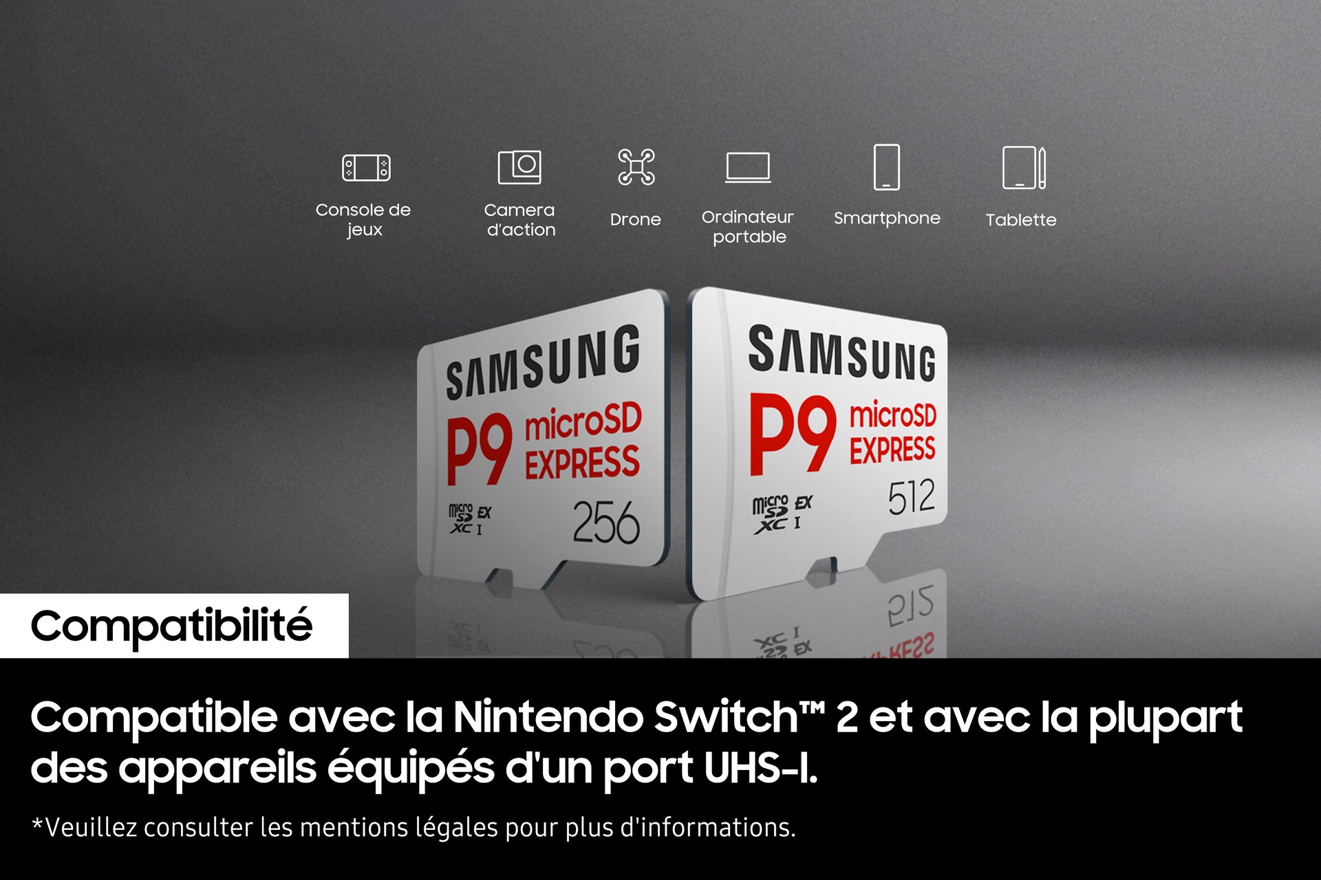 Carte microSD P9 Express 512 Go Blanc