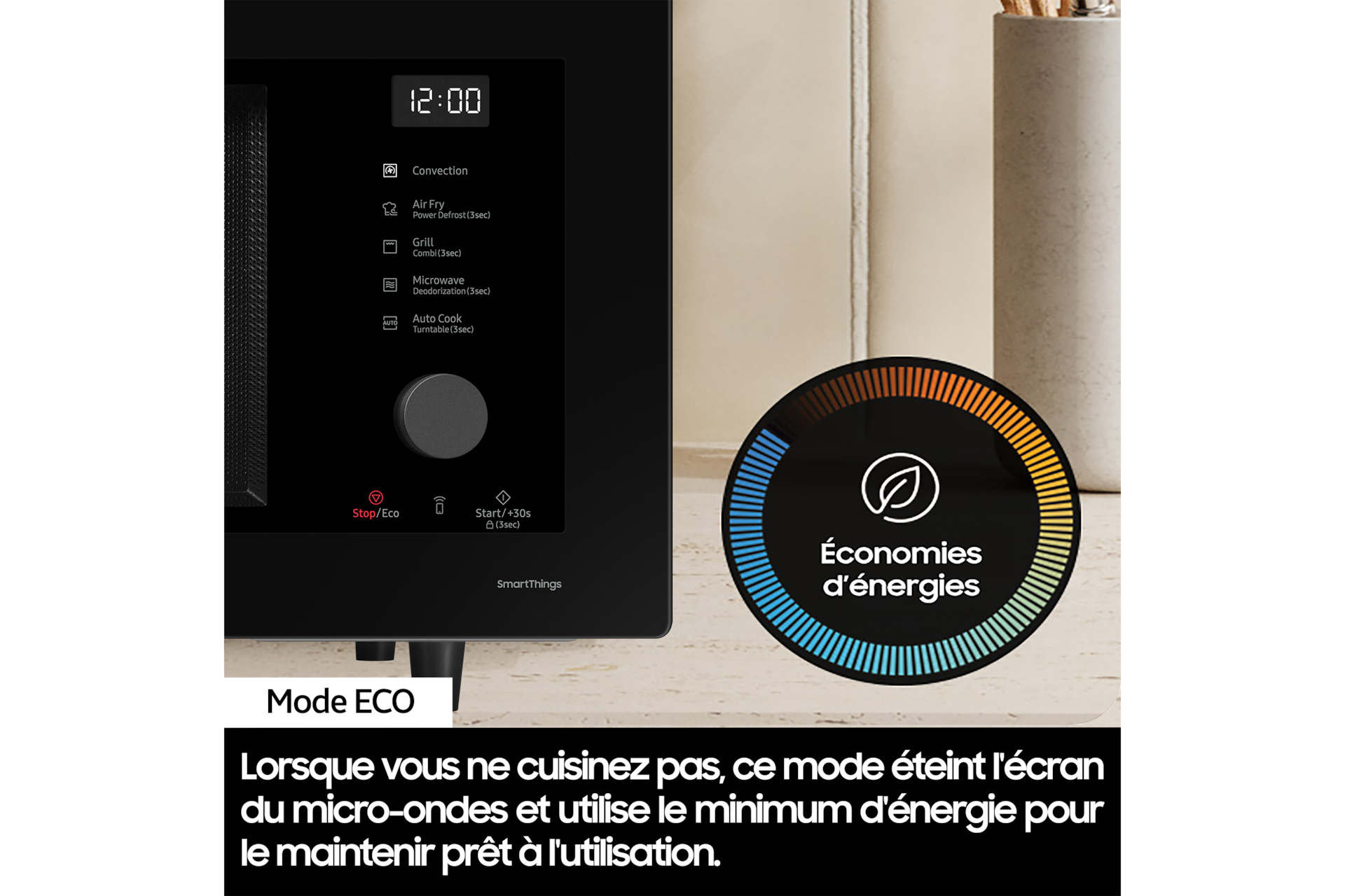 Micro-ondes combiné Samsung 32L - Air Fry - Arrêt plateau tournant - Désodorisation - Blanc - 900W - Plat croustilleur & Cocotte vapeur - MC32DB7746KE White
