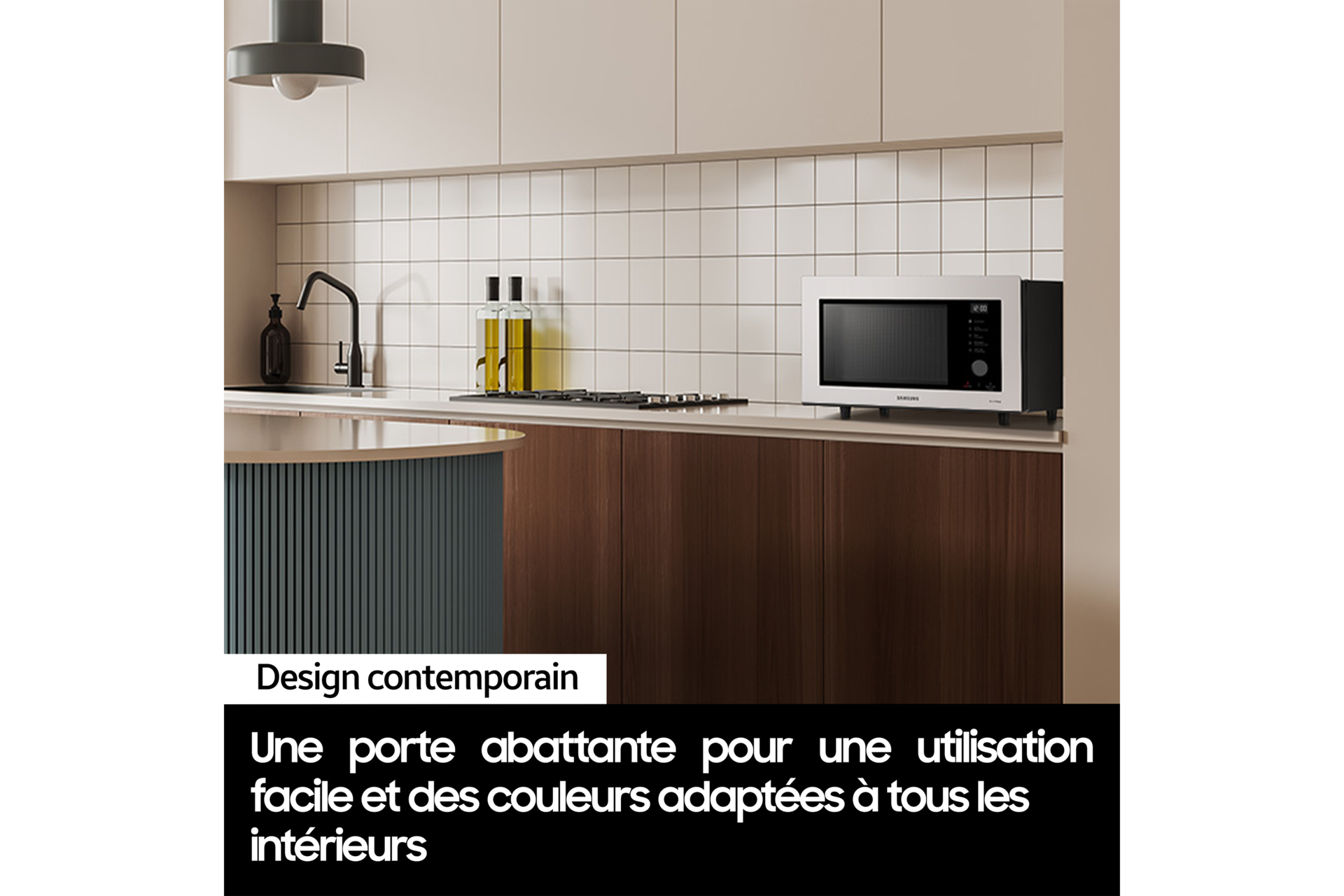 Micro-ondes combiné Samsung 32L - Air Fry - Arrêt plateau tournant - Désodorisation - Blanc - 900W - Plat croustilleur & Cocotte vapeur - MC32DB7746KE White