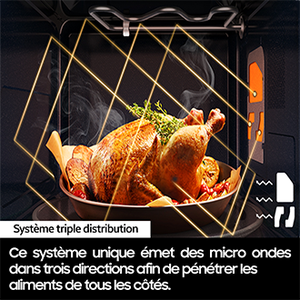 Micro-ondes combiné Samsung 32L - Air Fry - Arrêt plateau tournant - Désodorisation - Blanc - 900W - Plat croustilleur & Cocotte vapeur - MC32DB7746KE White