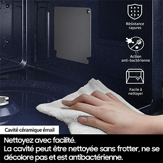 Micro-ondes combiné Samsung 32L - Air Fry - Arrêt plateau tournant - Désodorisation - Blanc - 900W - Plat croustilleur & Cocotte vapeur - MC32DB7746KE White