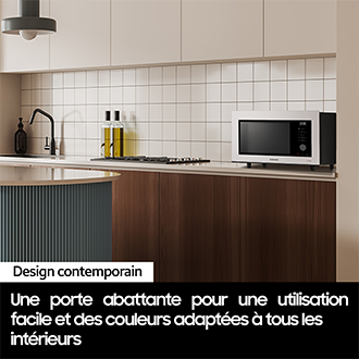 Micro-ondes combiné Samsung 32L - Air Fry - Arrêt plateau tournant - Désodorisation - Blanc - 900W - Plat croustilleur & Cocotte vapeur - MC32DB7746KE White