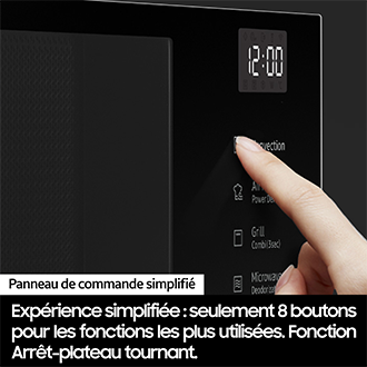 Micro-ondes combiné Samsung 32L - Air Fry - Arrêt plateau tournant - Désodorisation - Blanc - 900W - Plat croustilleur & Cocotte vapeur - MC32DB7746KE White