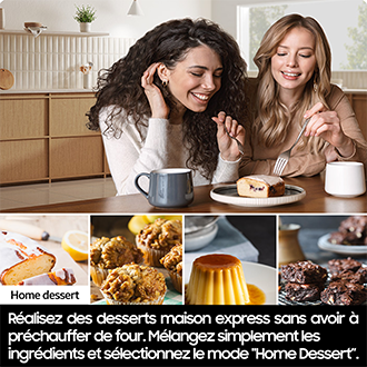 Micro-ondes gril Samsung 20L - Gril Fry - Home Dessert - Noir - 850W - Plat croustilleur - MG20A7013CB Black
