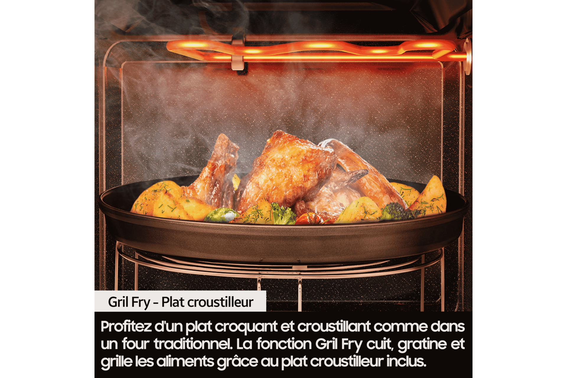 Micro-Ondes Encastrable Gril Air Fry 23L Gray