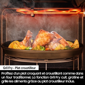 Micro-Ondes Encastrable Gril Air Fry 23L Gray