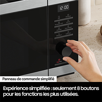 Micro-ondes gril Samsung 32L - Gril Fry - Home Dessert - Désodorisation - Inox noir - 900W - Plat croustilleur - MG32DG4524CG Black