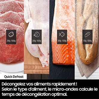 Micro-ondes solo Samsung 23L - Désodorisation - Noir - 800W - MS23K3515AK Noir