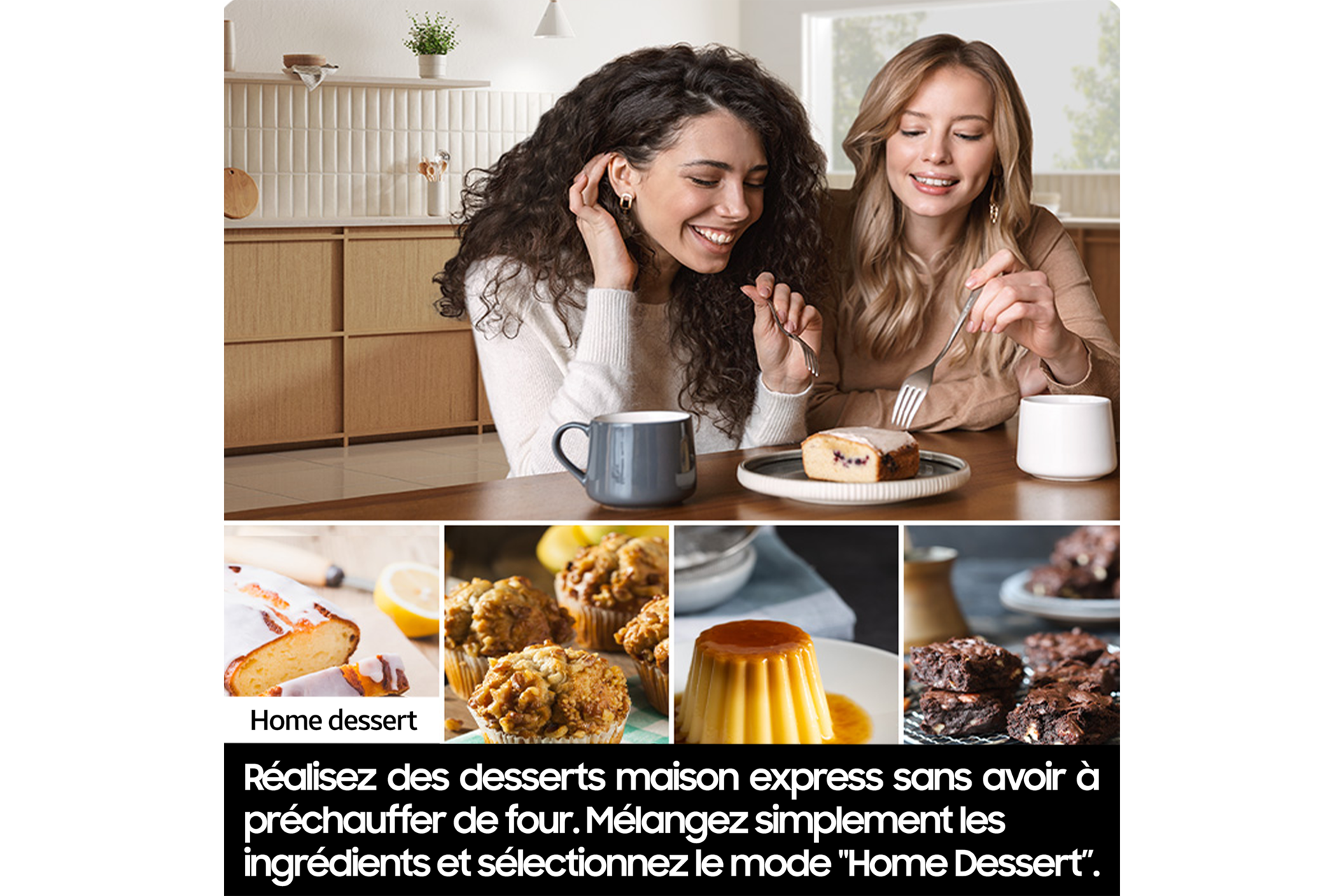 Micro-ondes solo Samsung 32L - Home Dessert- Désodorisation - Inox - 1000W - MS32DE4504AT Silver