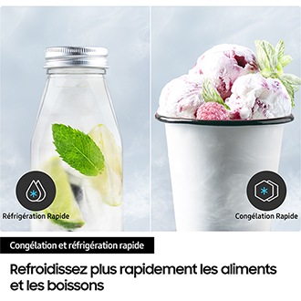 Réfrigérateur Combiné Samsung - Blanc-  No Frost : élimine l'accumulation de glace - 344L - Classe E -RB33B612EWW White